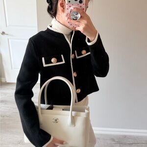 Elegant Black and White Women's Blazer